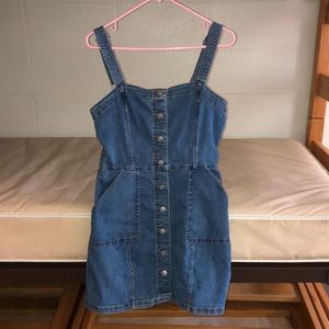 H&M jean button up overall type dress